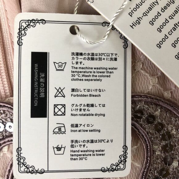 Kunling Sequin Lined Short Sleeve Rose Mauve Dress Size 16 NWT - Picture 8 of 12